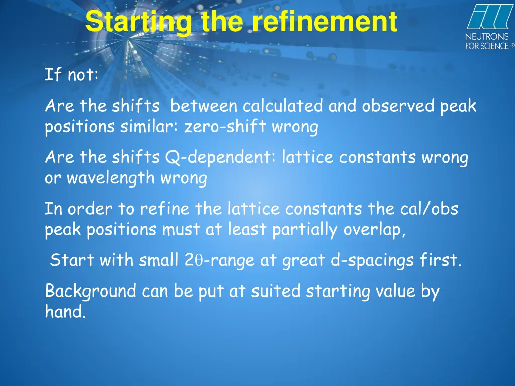 starting the refinement 1