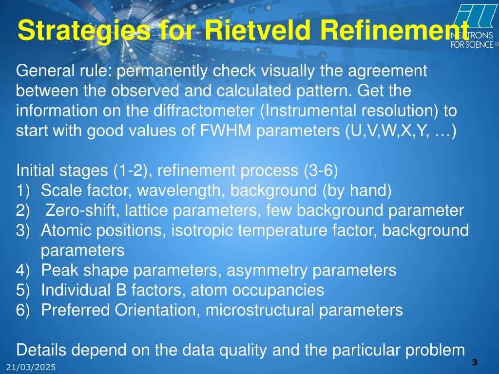 strategies for rietveld refinement 1
