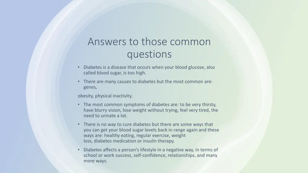 answers to those common questions