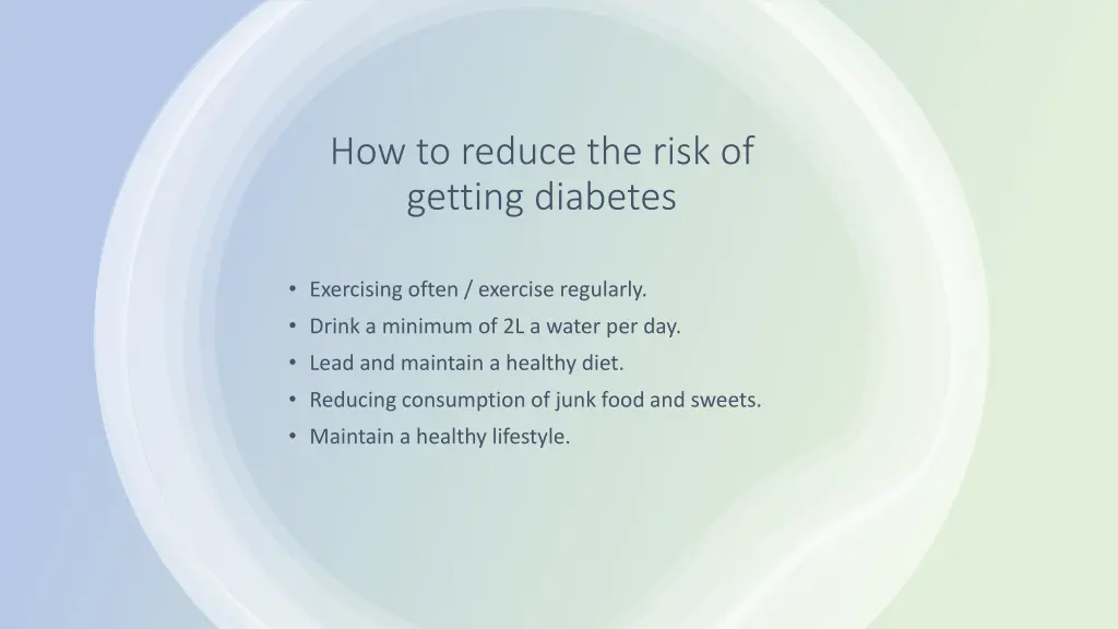 how to reduce the risk of getting diabetes