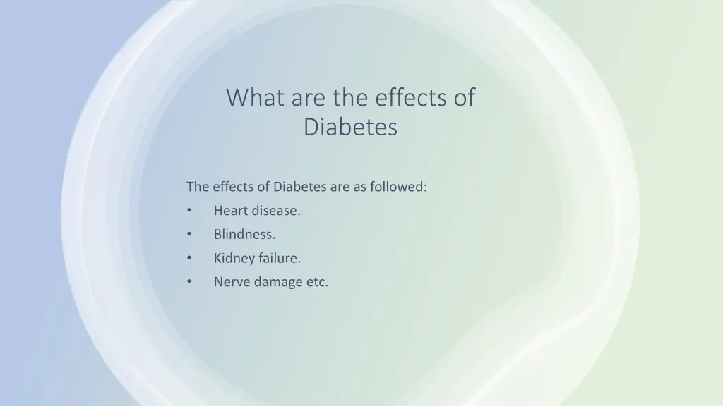 what are the effects of diabetes