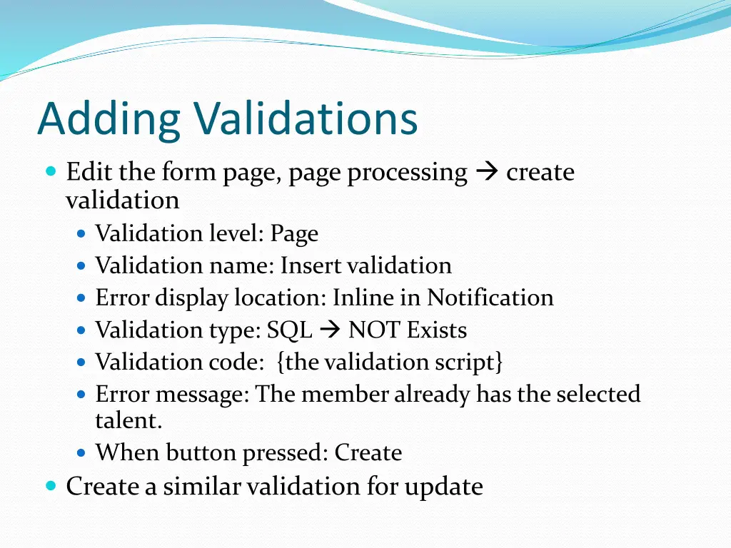 adding validations edit the form page page