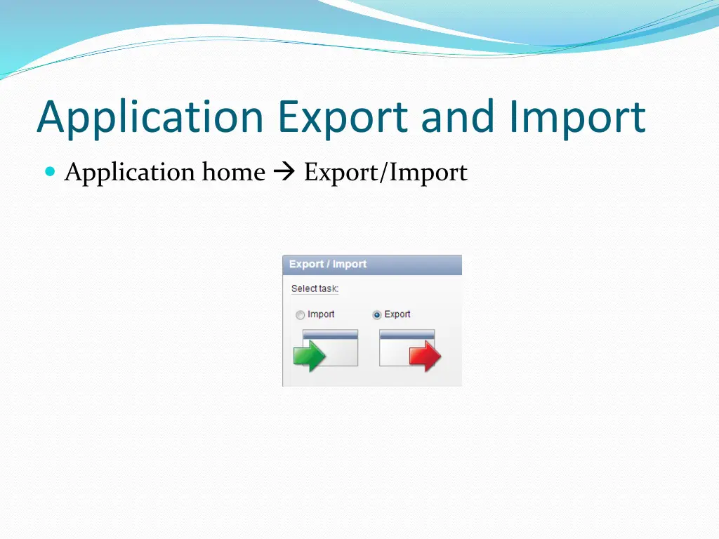 application export and import