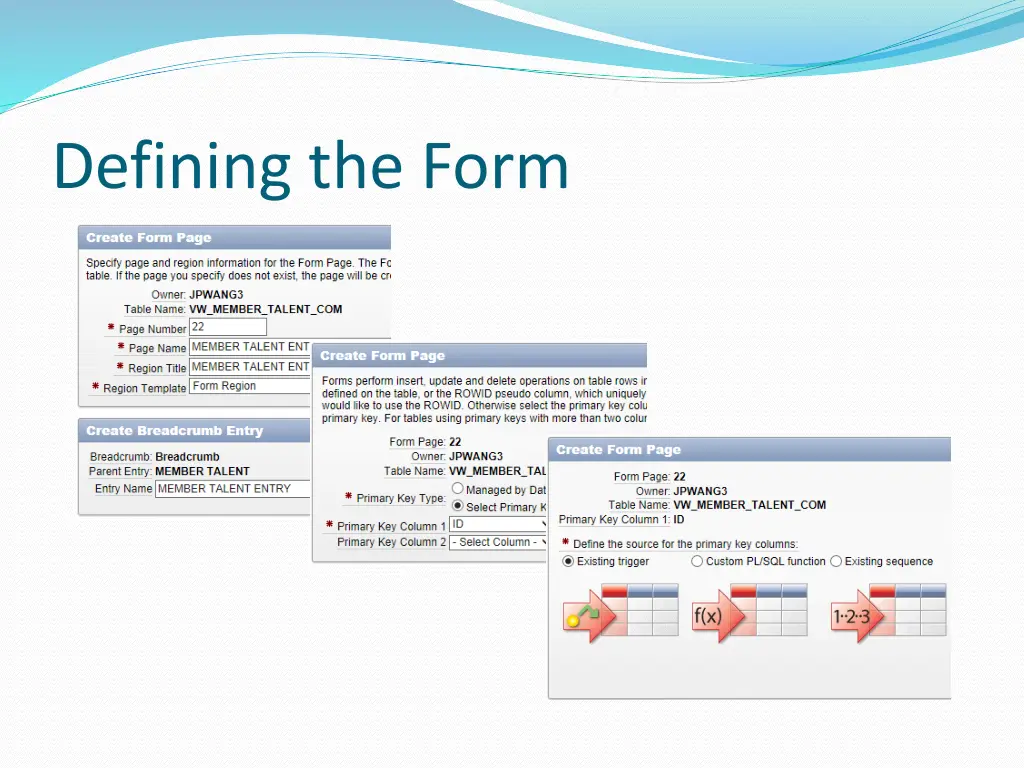 defining the form 1