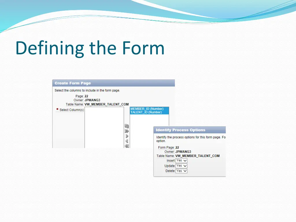 defining the form 2