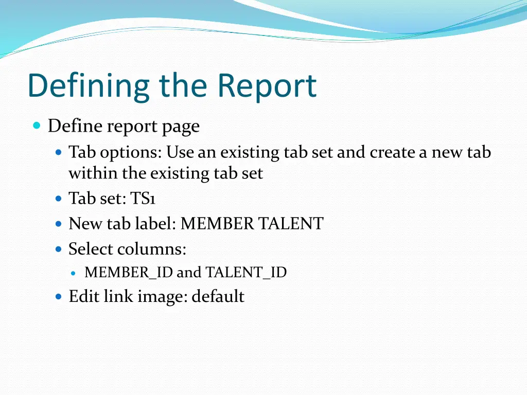 defining the report 2
