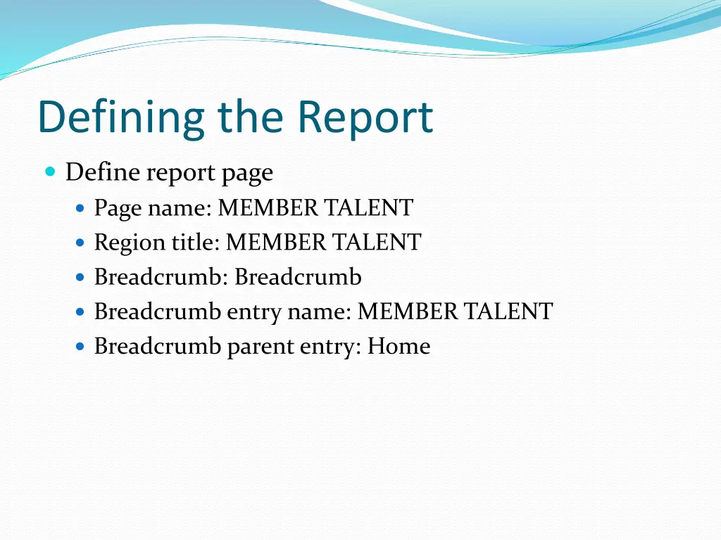defining the report
