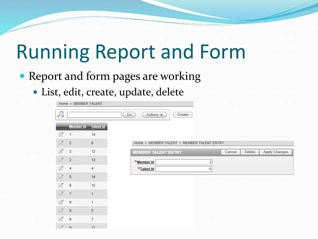 running report and form