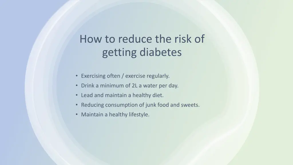how to reduce the risk of getting diabetes