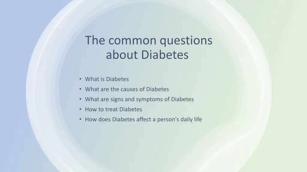 the common questions about diabetes
