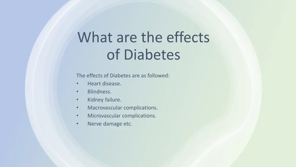 what are the effects of diabetes