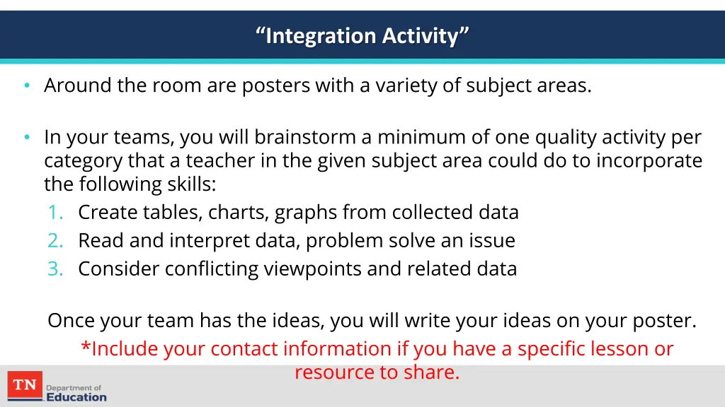 integration activity
