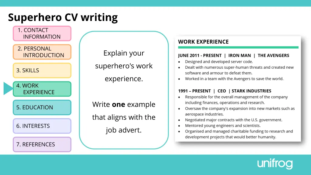 superhero cv writing 1 contact information 2