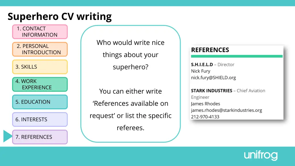 superhero cv writing 1 contact information 5