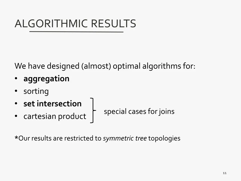 algorithmic results