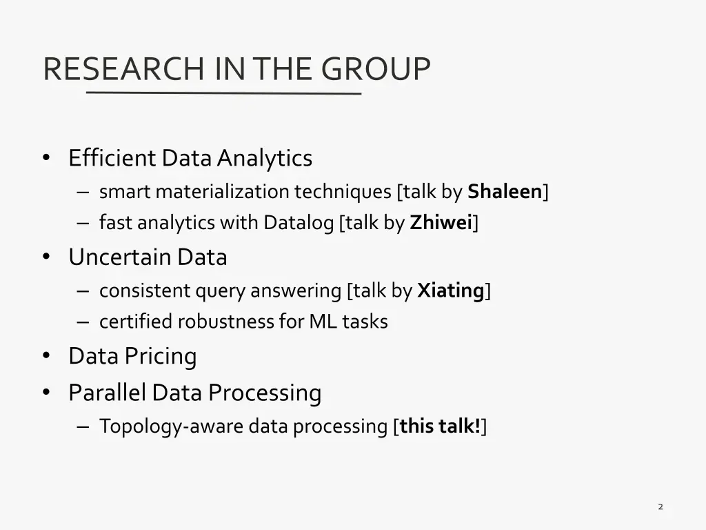 research in the group
