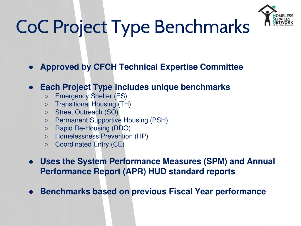 coc project type benchmarks