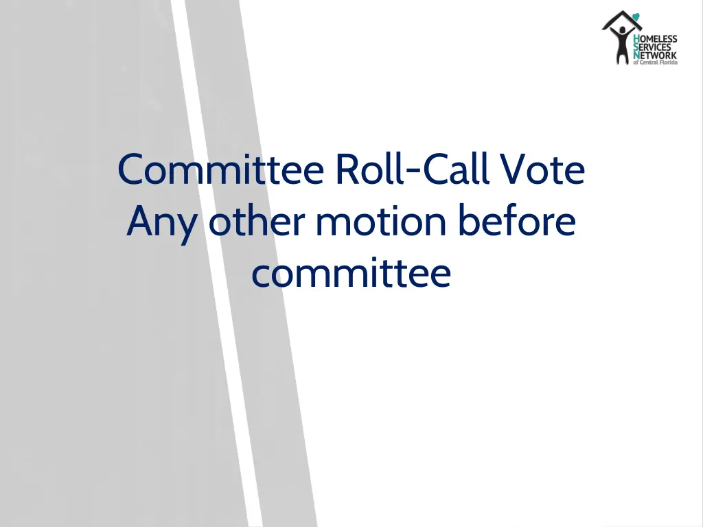 committee roll call vote any other motion before