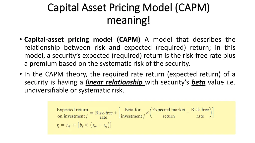capital asset pricing model capm capital asset 1