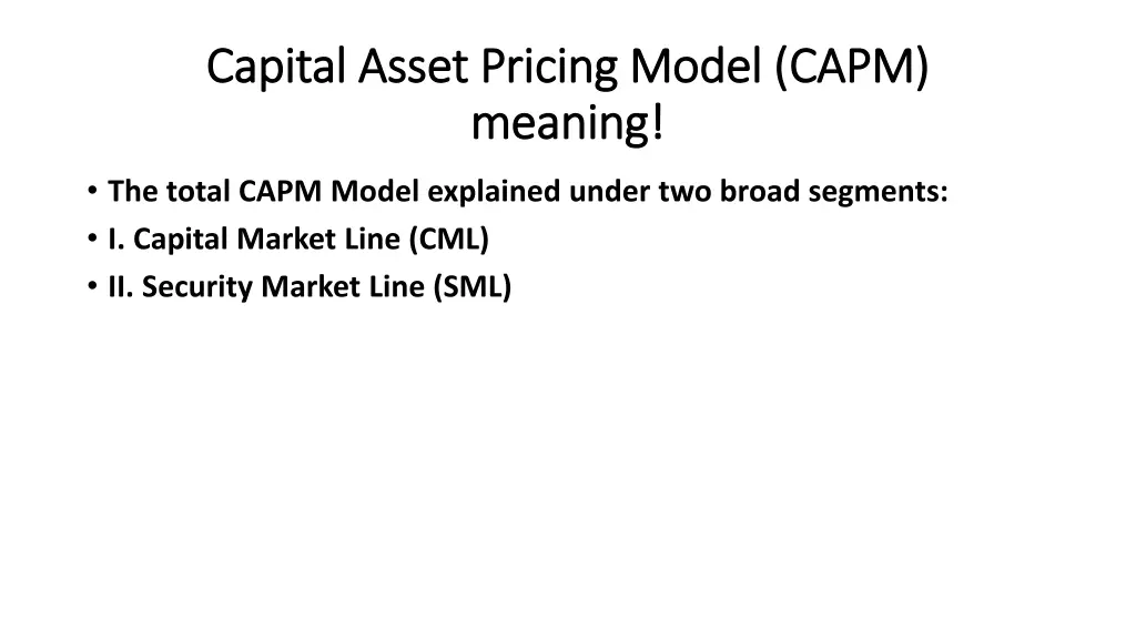 capital asset pricing model capm capital asset 2