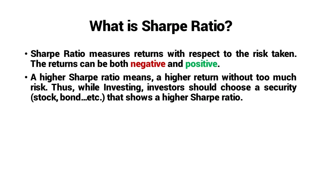 what is sharpe ratio