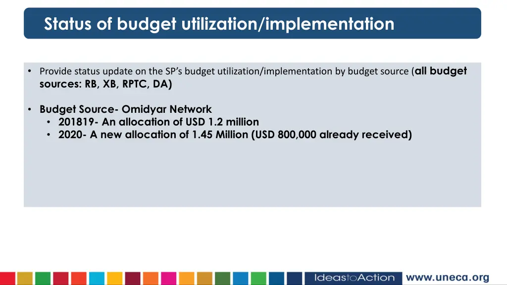 status of budget utilization implementation 1
