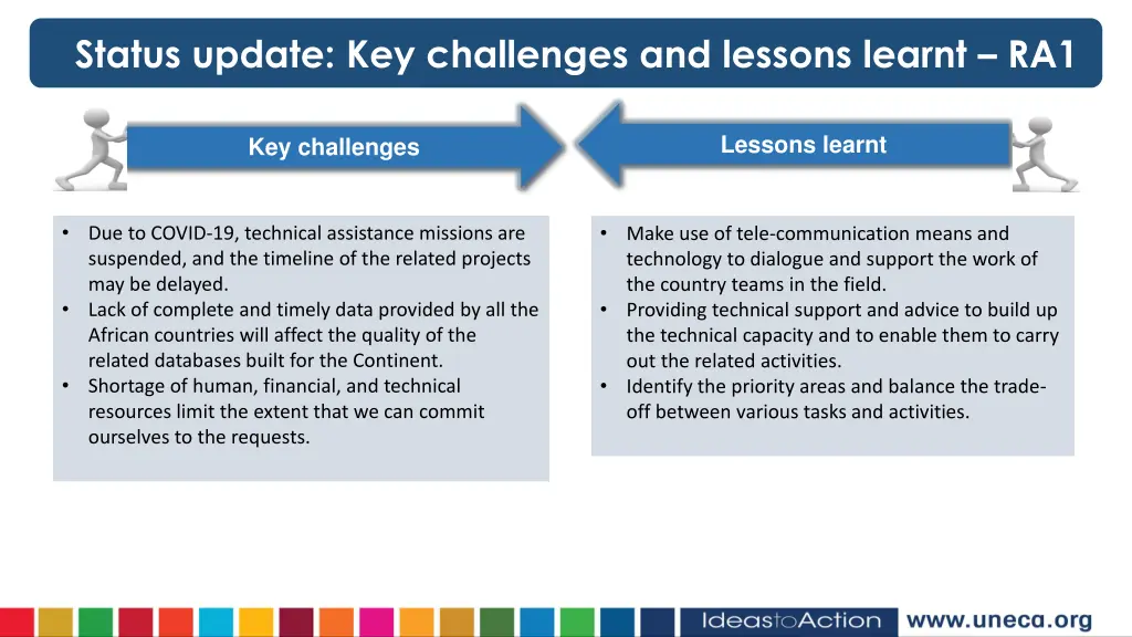status update key challenges and lessons learnt