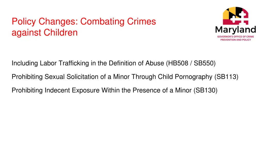 policy changes combating crimes against children