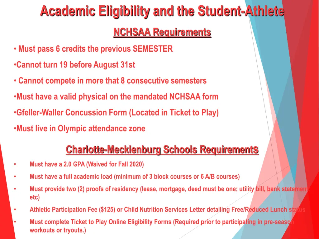 academic eligibility and the student athlete