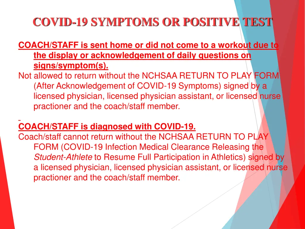 coach staff is sent home or did not come