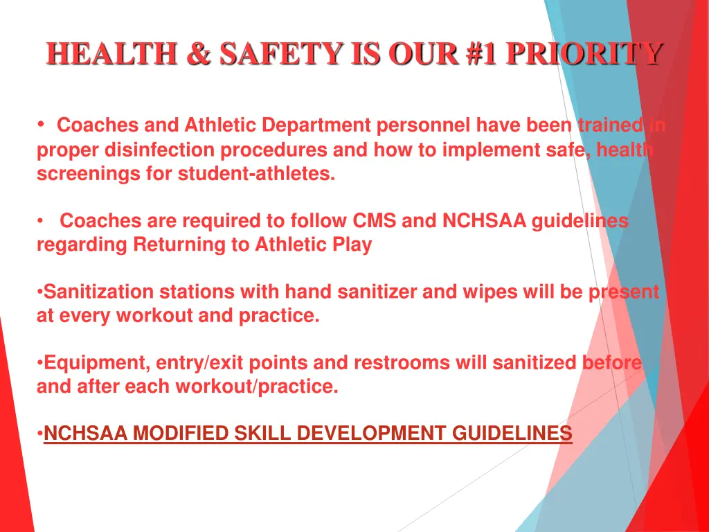 health safety is our 1 priority