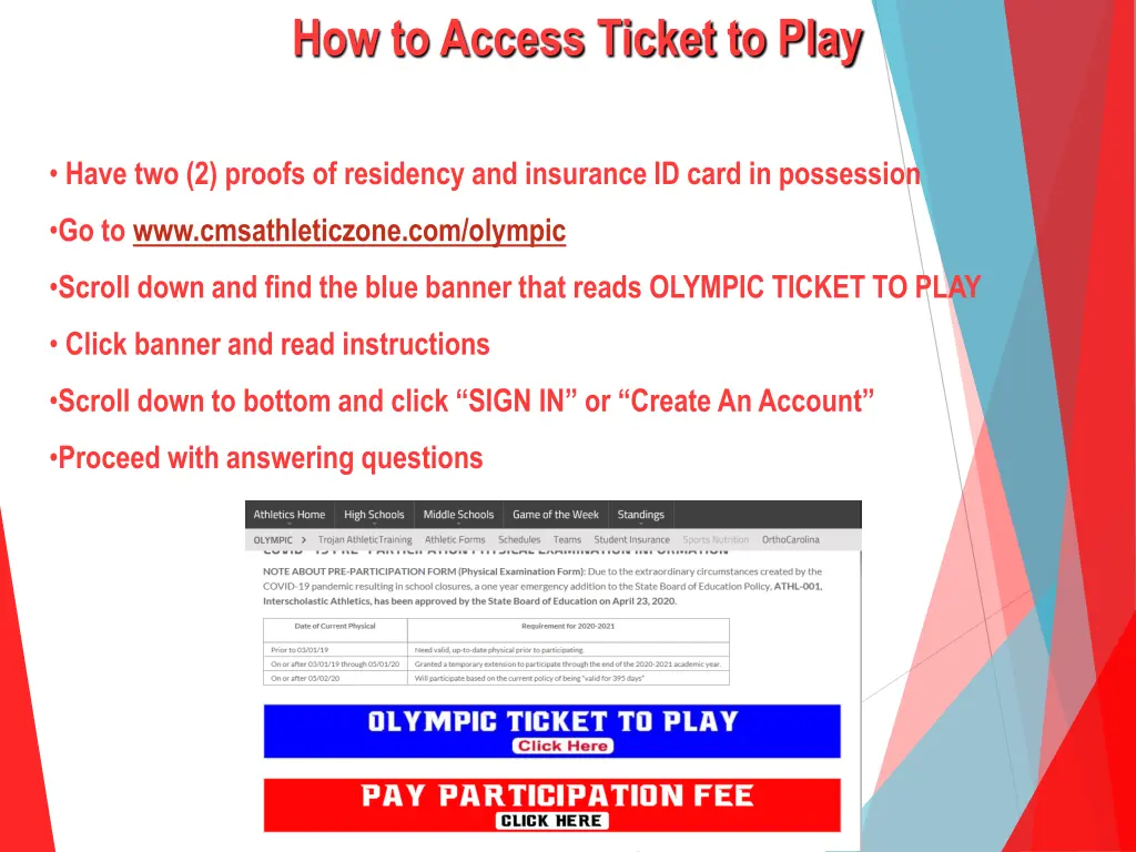 how to access ticket to play