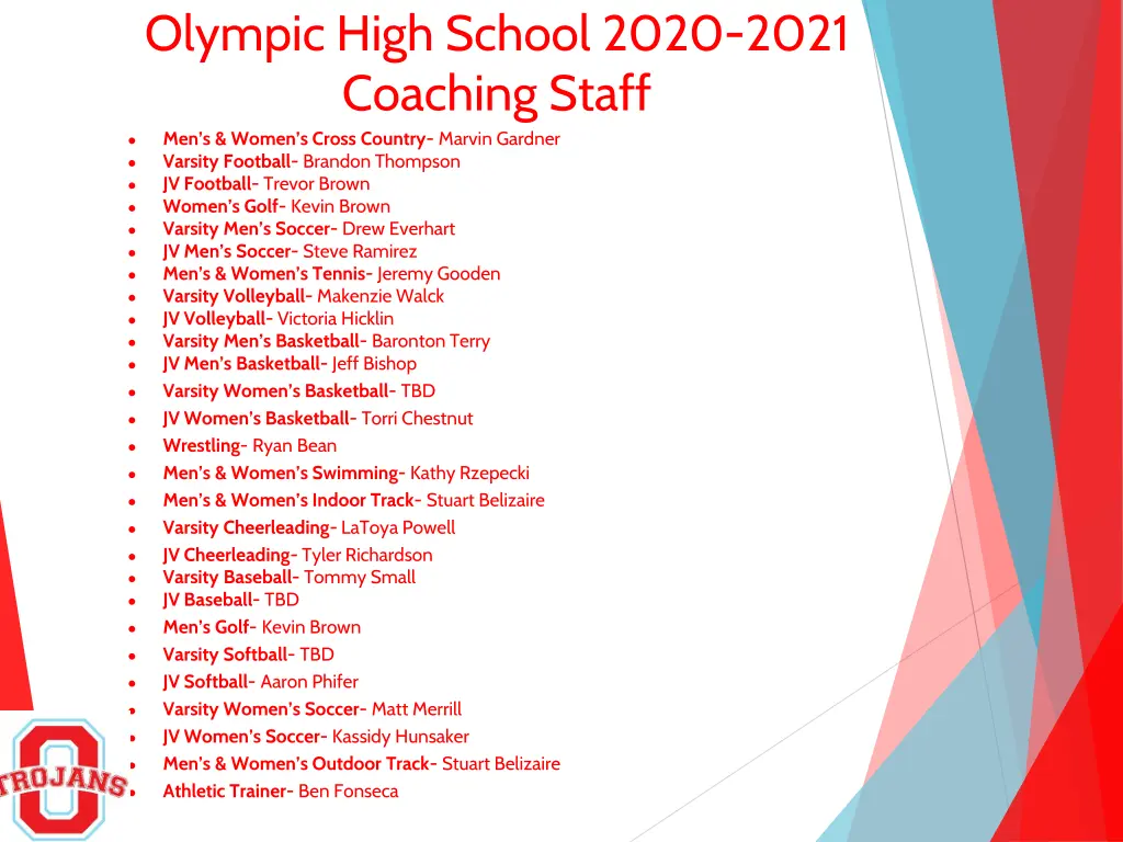 olympic high school 2020 2021 coaching staff