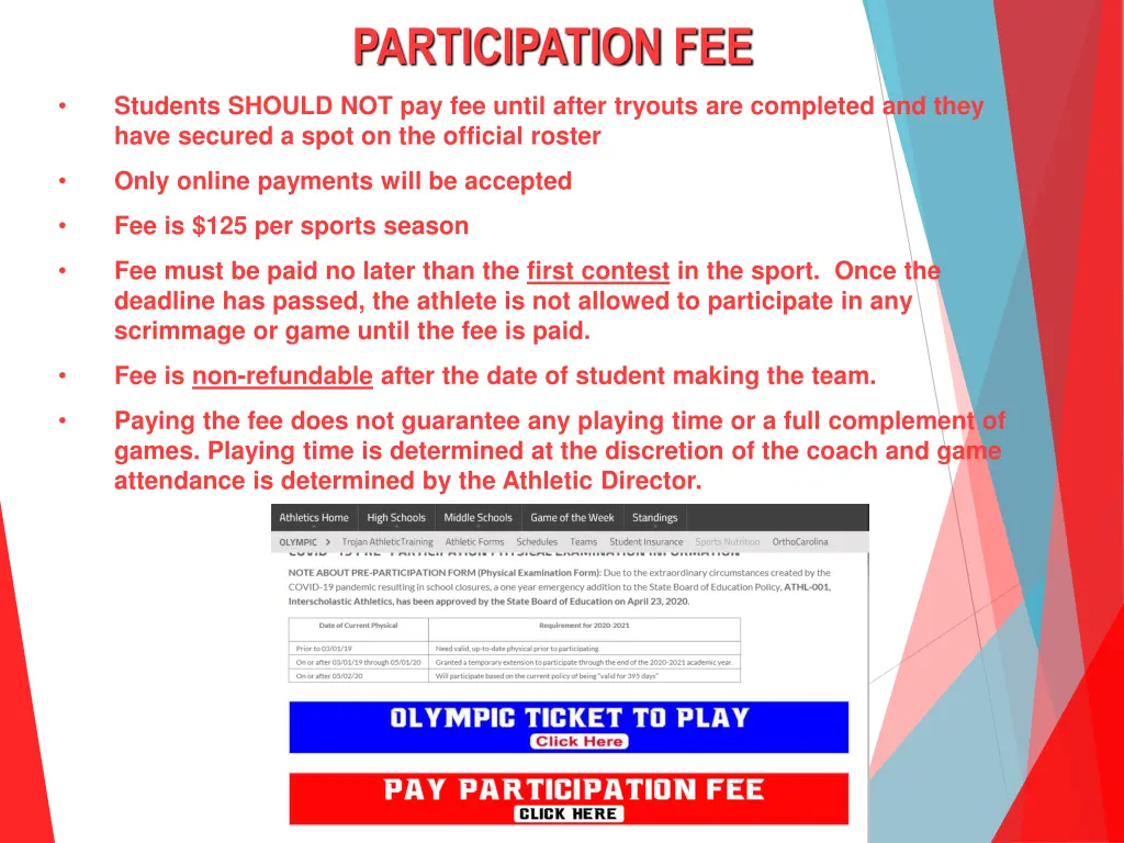 participation fee
