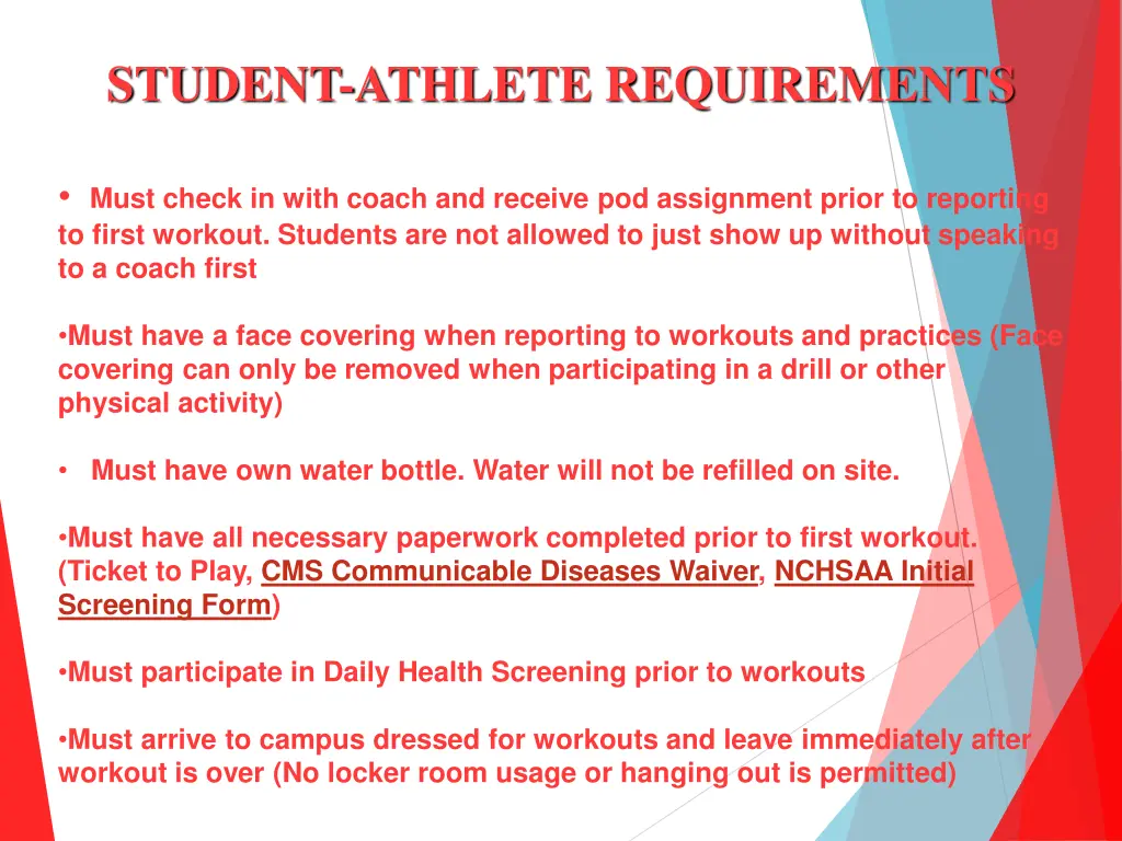 student athlete requirements