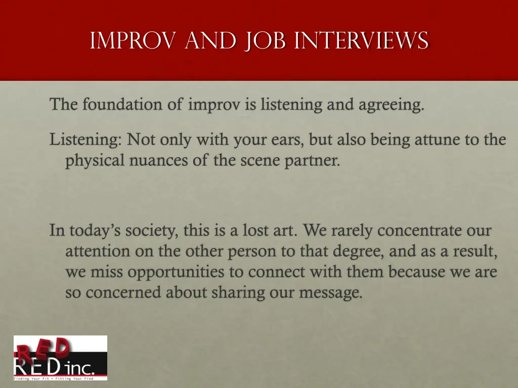 improv and job interviews
