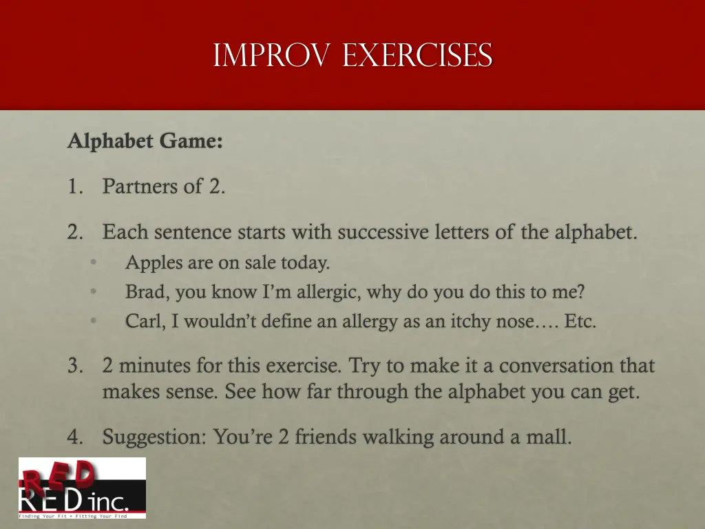 improv exercises