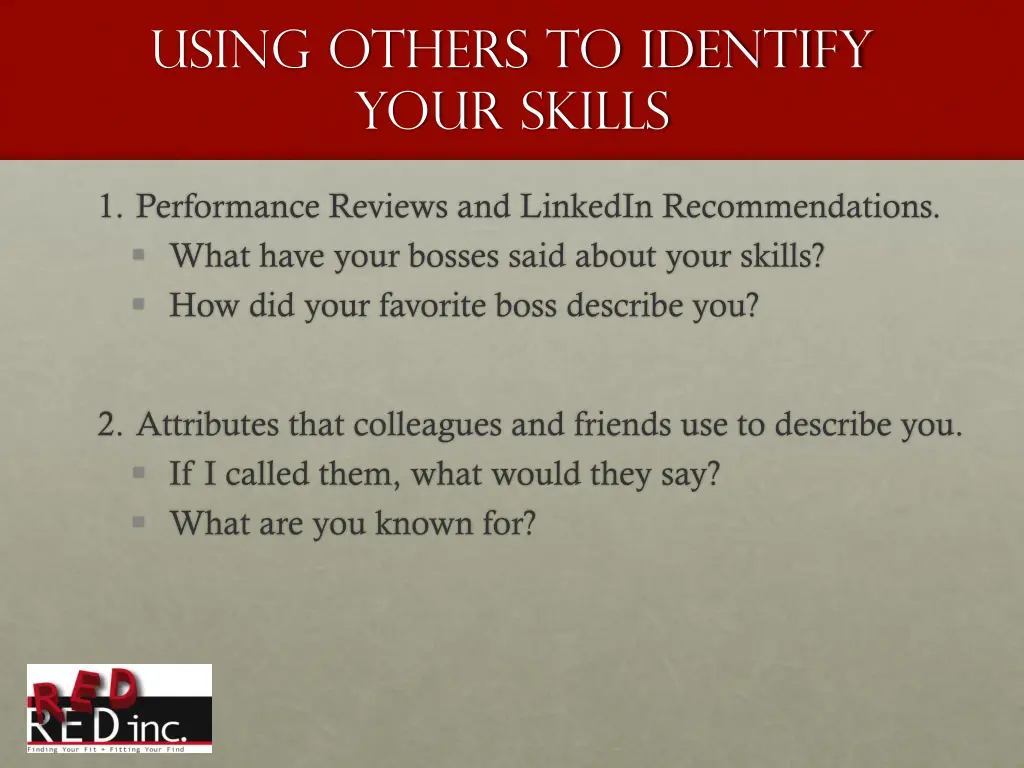 using others to identify your skills
