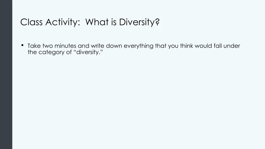 class activity what is diversity