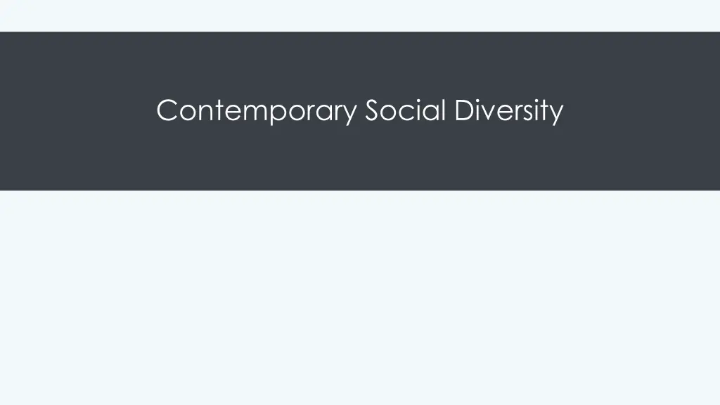 contemporary social diversity