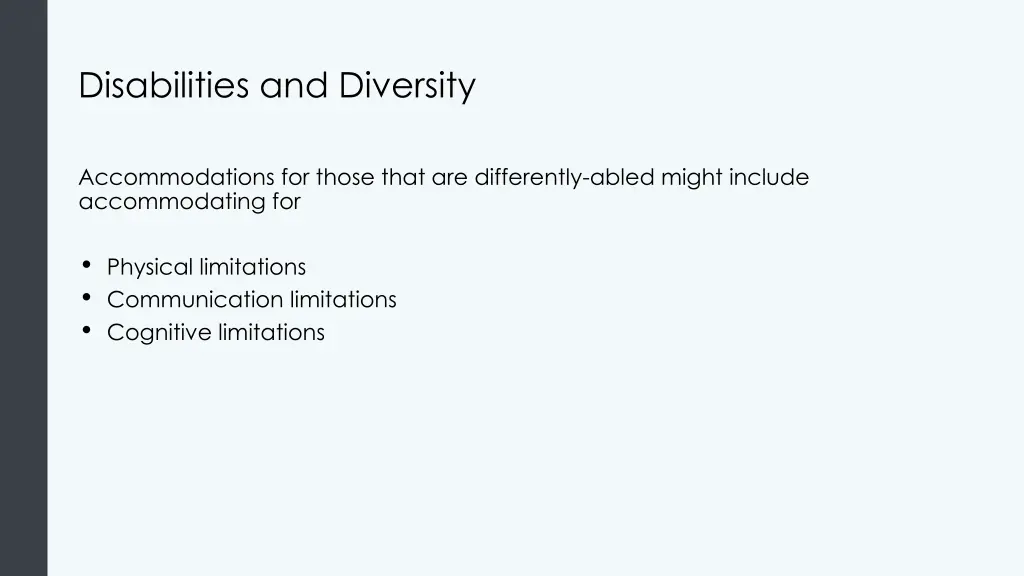 disabilities and diversity