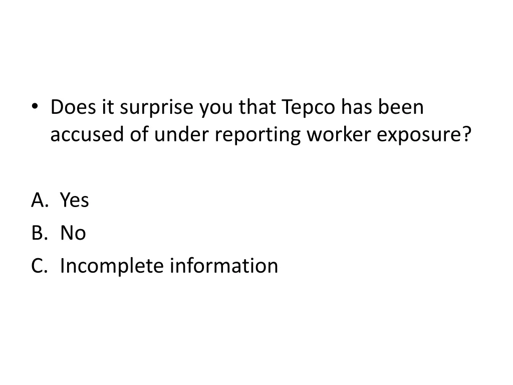 does it surprise you that tepco has been accused
