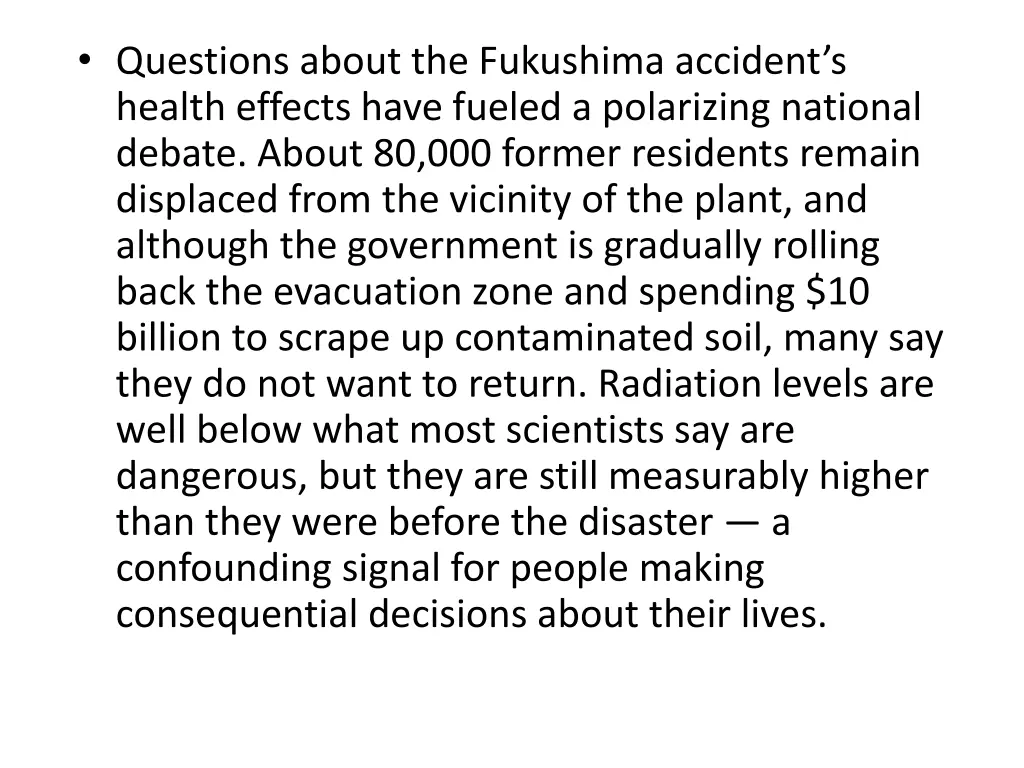 questions about the fukushima accident s health