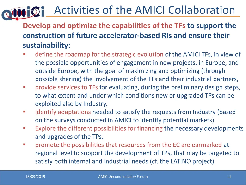 activities of the amici collaboration 1