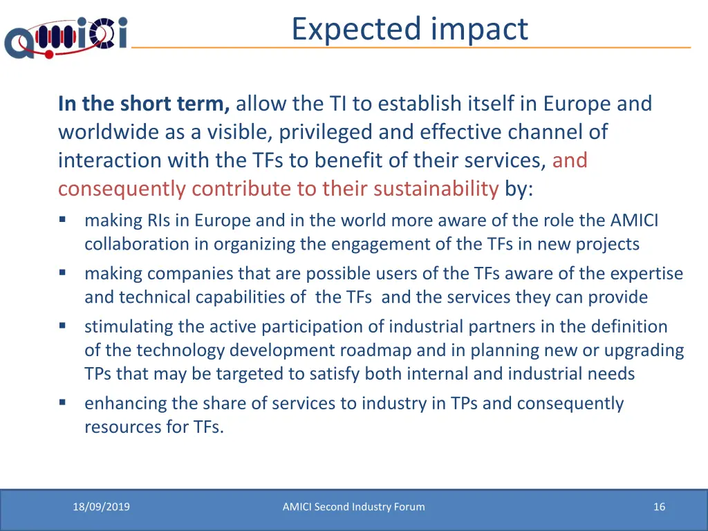 expected impact