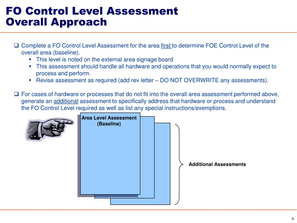 fo control level assessment overall approach