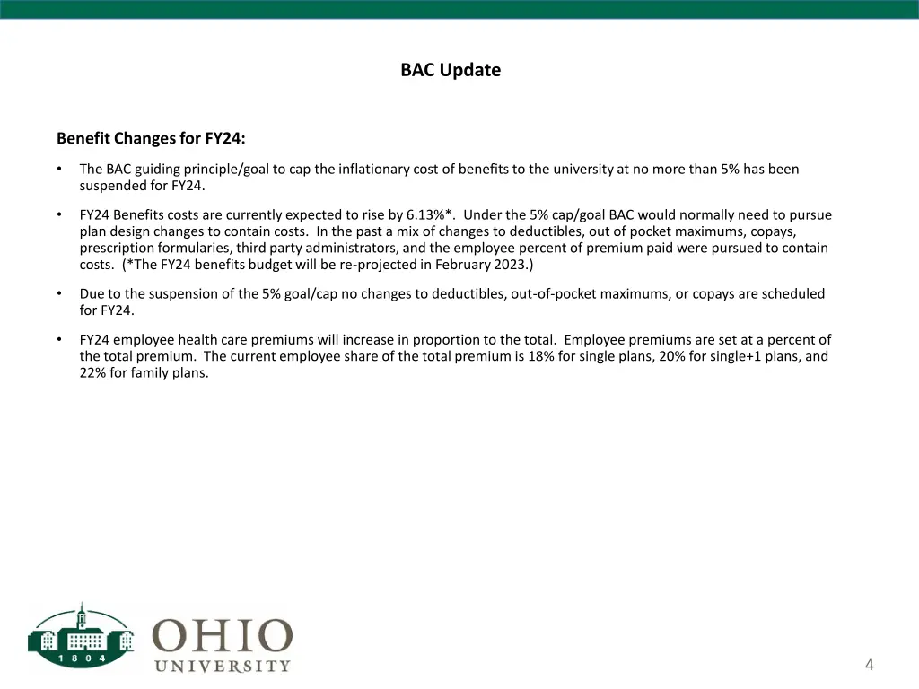 bac update