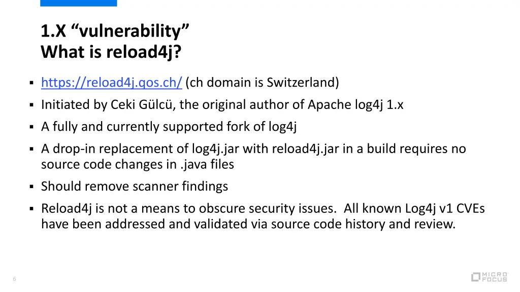1 x vulnerability what is reload4j