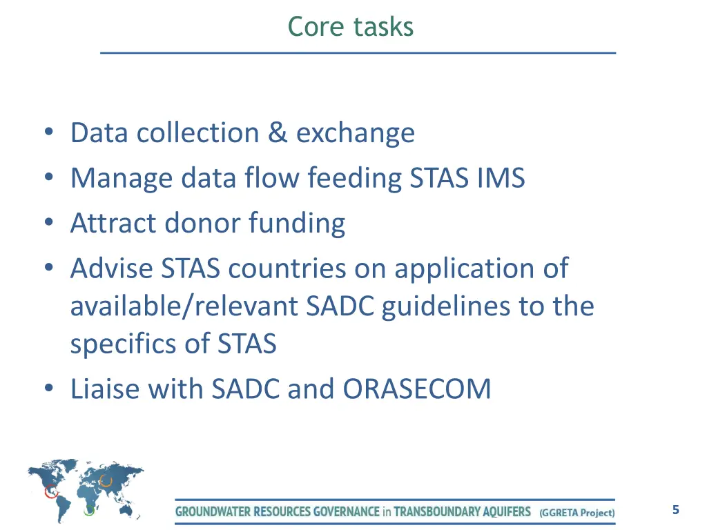core tasks