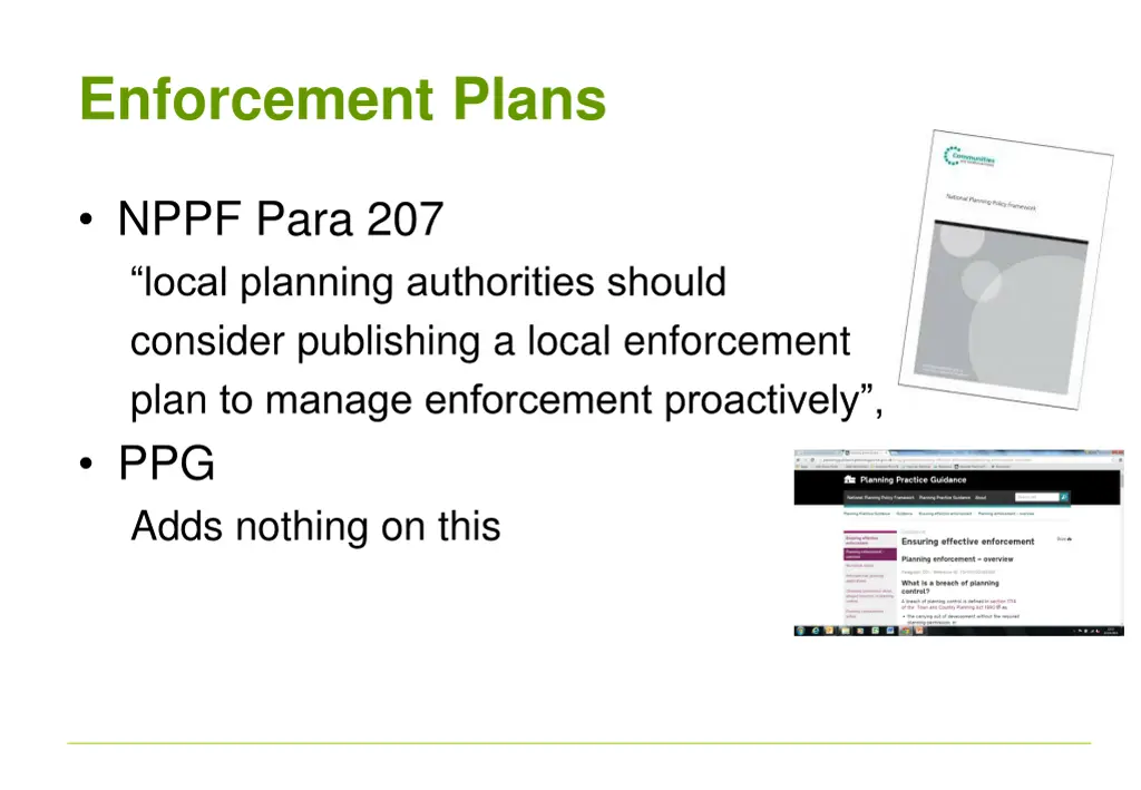 enforcement plans